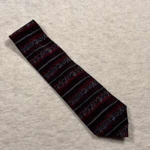 The Nature Conservancy Cactus Silk Tie Mens Burgundy Gray Patterned Necktie